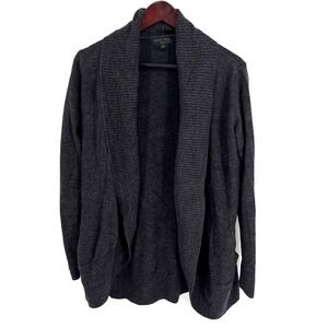 BAREFOOT DREAMS Gray Bamboo Chic Lite Cardigan Open Front Cozy Lounge Size L/XL